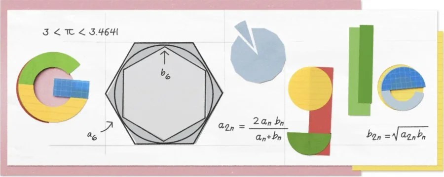 谷歌涂鸦庆祝圆周率日
