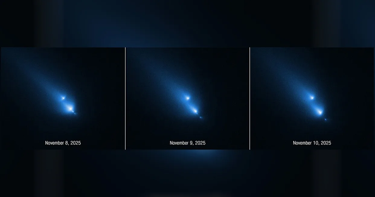 天文学家指向哈勃望远镜观测彗星时震惊于所见(图1)